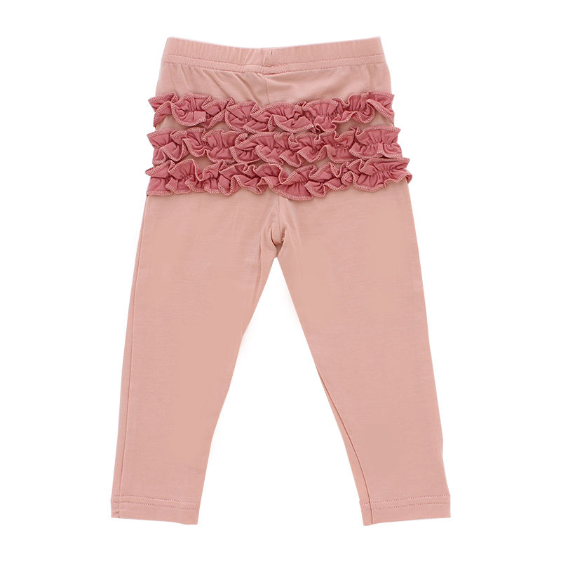 Pantalon à Triple volants pour petites filles, rose, couleur personnalisée, mélange de bambou et de spandex, pour bébés et petits enfants, nouvelle collection, offre spéciale