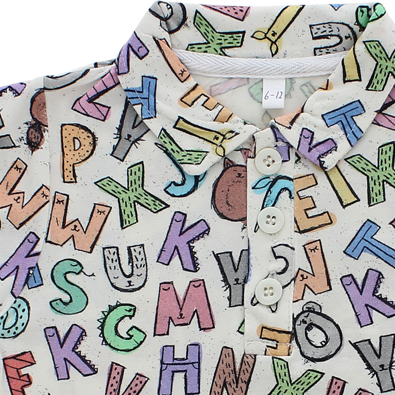 T-shirt Polo de Style classique, vêtements de nuit à manches courtes en coton et bambou pour bébé de 0 à 24 mois, vente en gros, motif personnalisé
