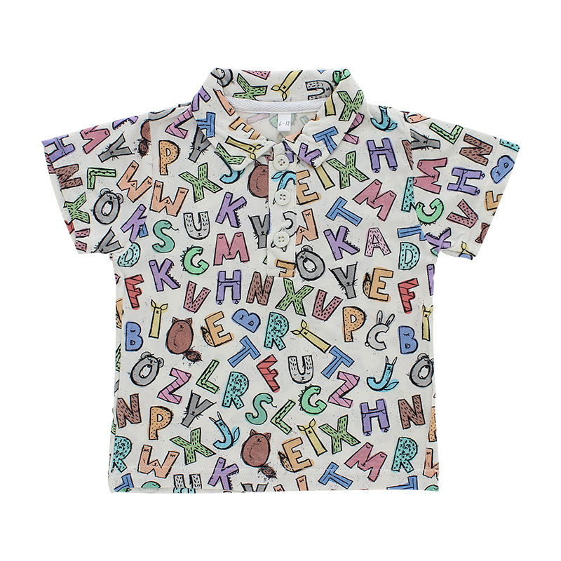T-shirt Polo de Style classique, vêtements de nuit à manches courtes en coton et bambou pour bébé de 0 à 24 mois, vente en gros, motif personnalisé