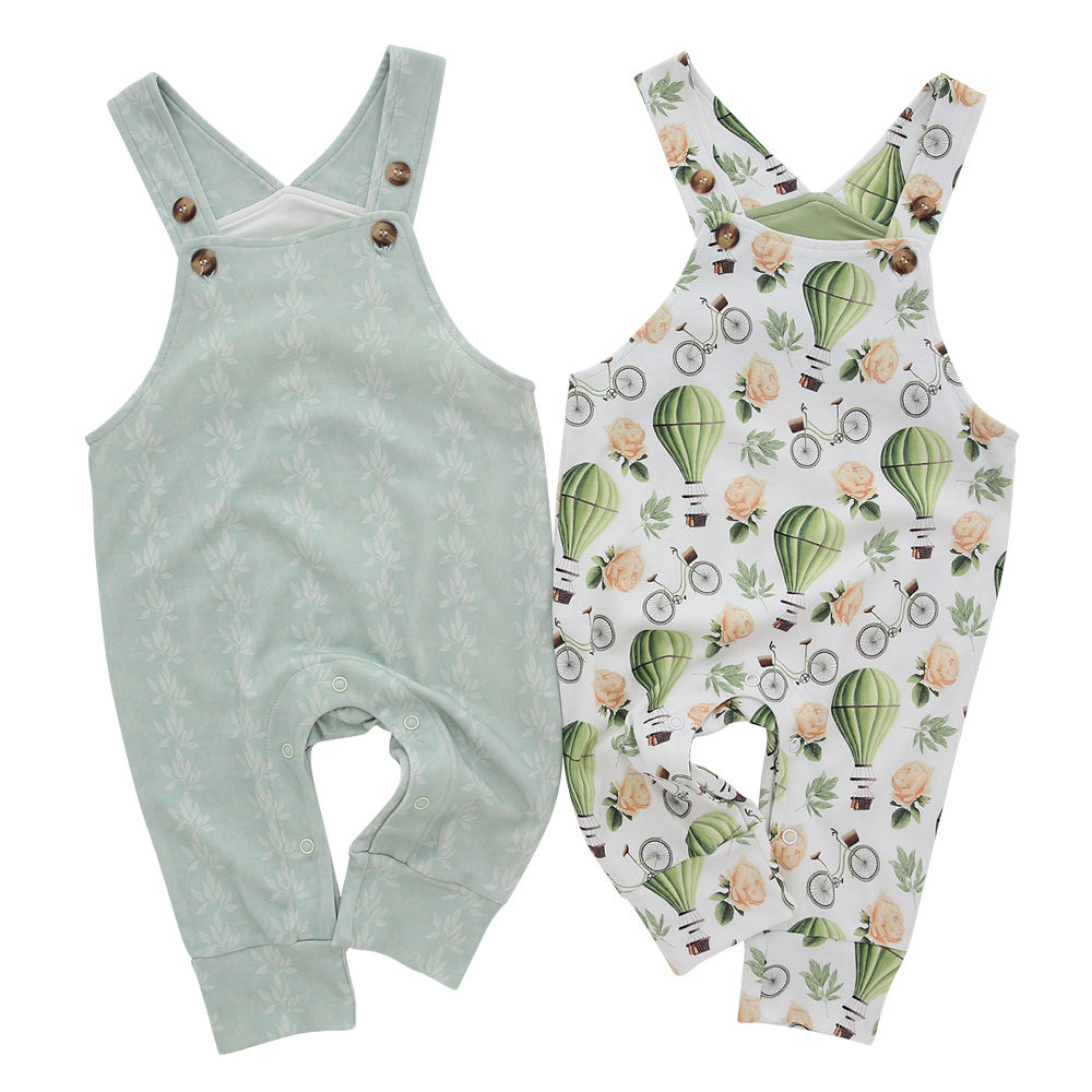 Coton de bambou coton biologique OEM imprimer bébé enfant en bas âge garçon et fille jarretelle bébé barboteuse bébé costume