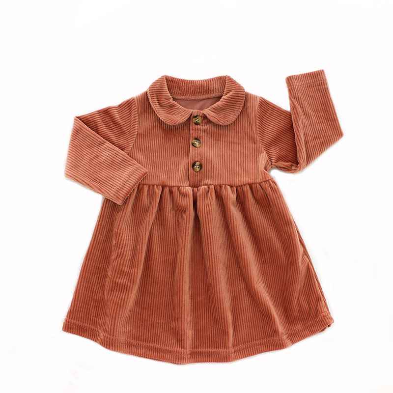 Nouveauté automne hiver manches longues Boutique infantile bébé robes enfant en bas âge enfants fille robes