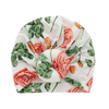Jolis chapeaux de bébé en tissu de bambou, motif de flore douce, décoration faciale musulmane, accessoires personnalisés, ensemble barboteuse pour bébé