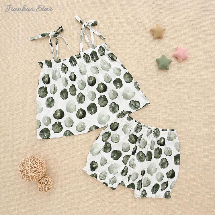 Jupe à bretelles en bambou ou coton tricoté pour bébés et filles, ensemble de vêtements d'été pour enfants, nouvelle version