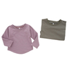 Tenue de style ample classique, vente en gros, vêtements de nuit de couleur unie, coton de bambou, T-shirt à manches longues, conception personnalisée OEM, vêtements pour bébés et enfants