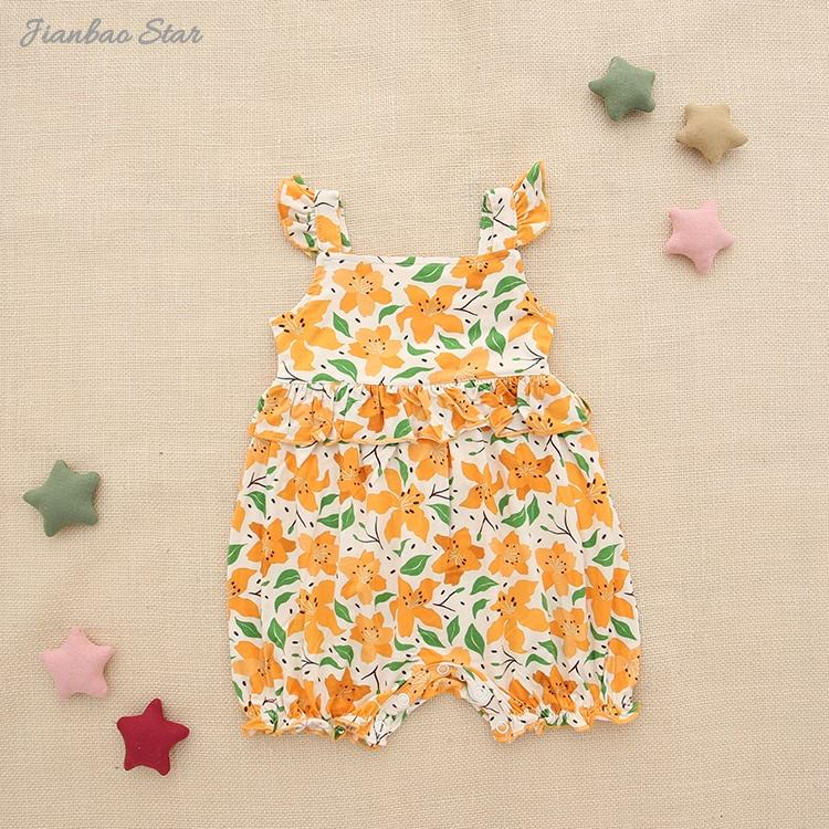 Ensemble barboteuse personnalisé pour bébé, pyjama pour bébé, vêtements pour enfants, vêtements pour filles, Stock prêt de l'usine, écologique, sans manches, décontracté