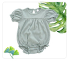 Vêtements d'été pour bébés filles, à la mode, en coton de bambou, manches à volants, barboteuse, couleur unie, body, vente en gros