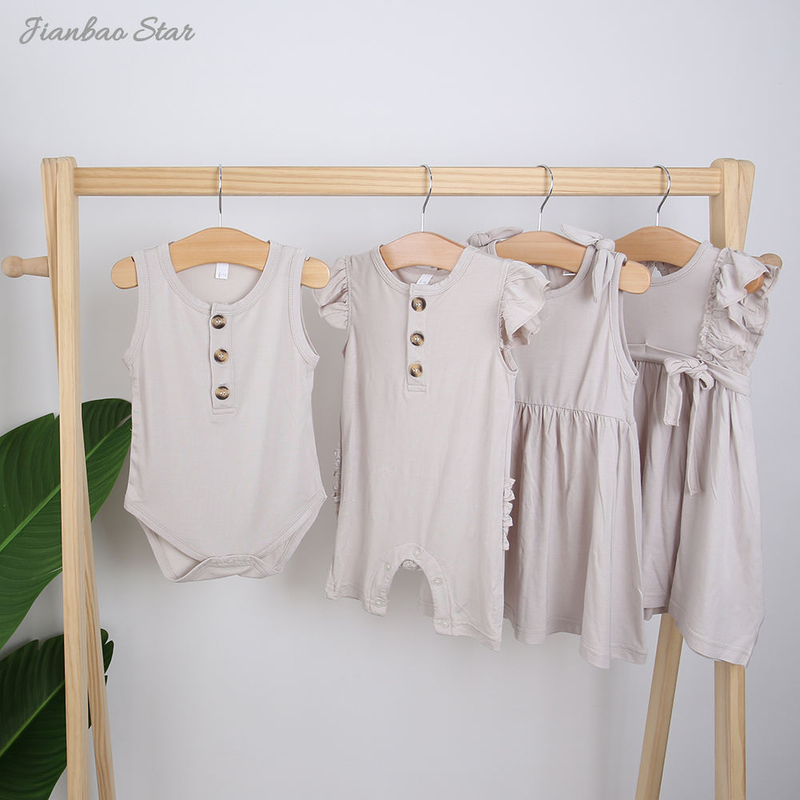 Barboteuse 100% coton, nouveau Style, confortable, haute qualité, motif de couleur personnalisé, sans manches, jolie, légère, nouvelle collection d'été pour bébé