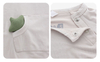 Barboteuse d'automne pour bébé en bas âge, manches longues, avec poche et bouton-pression, combinaison de couleur unie pour bébé