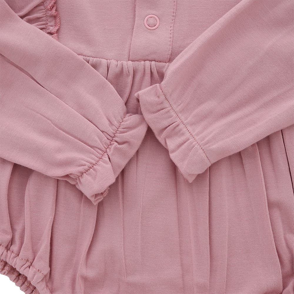 Barboteuse à volants pour petites filles, vêtements d'automne en molleton personnalisés, en bambou et coton doux pour enfants, vente en gros