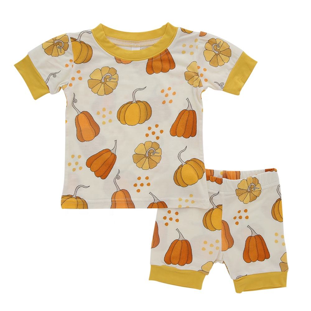Pyjama pour bébé, nouveau Design, ensemble deux pièces, manches courtes, vêtements de nuit, bambou, Spandex, coton, unisexe, automne, vente en gros