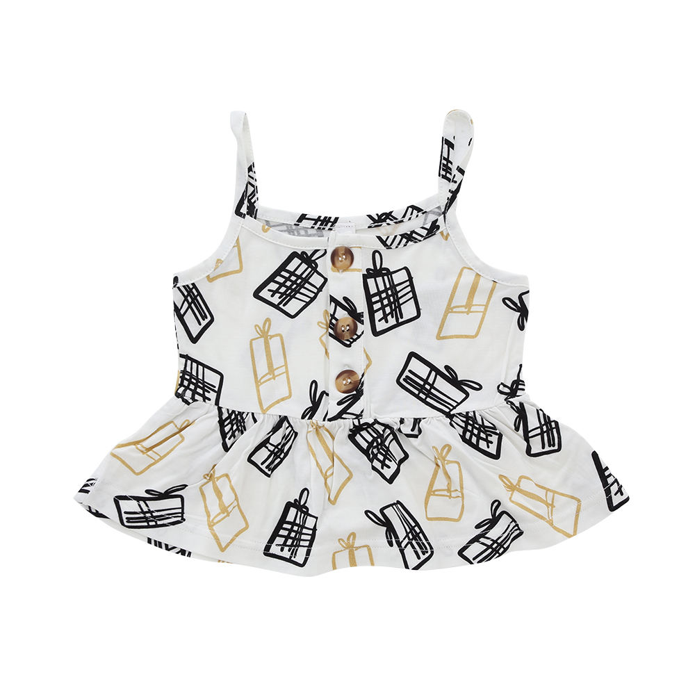 Robe d'été tricotée en bambou pour bébés filles, nouveau Style, sans manches, avec conception d'impression numérique OEM