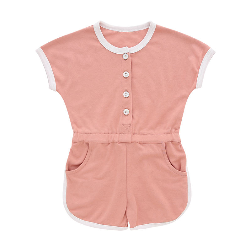 Barboteuse en coton et bambou pour bébés, vêtements à manches courtes, couleur unie, doux, personnalisable, acceptable, vente en gros