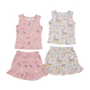 Ensemble de vêtements respirants en tissu bambou 100% coton personnalisé, costume d'été unisexe sans manches pour bébé, offre spéciale, vente en gros