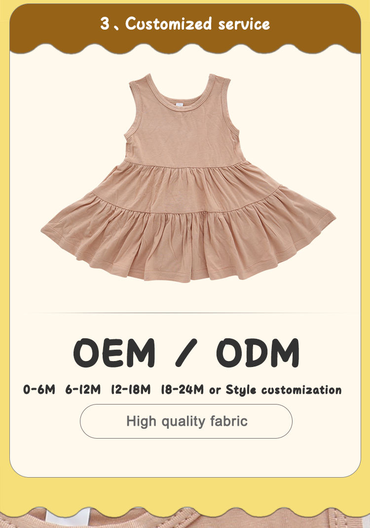 Robe d'été sans manches pour bébé fille, jupe à bretelles en coton et bambou de haute qualité, vêtements doux pour nourrissons, vente en gros