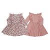 Robes pour petites filles, couleur unie, 100% coton, manches longues, Style à volants, vêtements pour enfants, dernière collection
