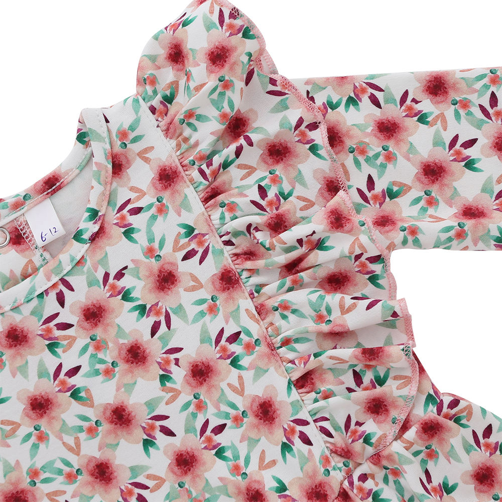 Robes pour petites filles, couleur unie, 100% coton, manches longues, Style à volants, vêtements pour enfants, dernière collection