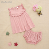 Ensemble robe à volants pour bébé, nouvelle version, avec sous-vêtements, vêtements d'été pour filles, ensemble de vêtements sortants en bambou, Spandex et coton