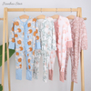 Pyjama en bambou imprimé personnalisé pour bébé, vêtements doux et respirants, barboteuse à volants avec fermeture éclair, nouvelle collection