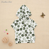 Sweat à capuche pour bébés et enfants, haut en bambou tricoté Super doux, manches courtes, Design imprimé, chemise d'été pour bébé