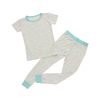 Ensemble deux pièces pour bébés et enfants, haut à manches courtes et pantalon Long, design personnalisé, couleur unie, pyjama pour enfants