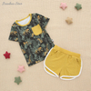 Ensemble t-shirt et Short de Style poche classique, tissu en coton et Spandex en bambou, manches courtes, vêtements pour bébés filles et garçons