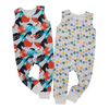 Vêtements de Style classique pour bébé, motif de couleur personnalisé, ensemble barboteuse d'été sans manches avec boutons à bretelles, pour fille et garçon