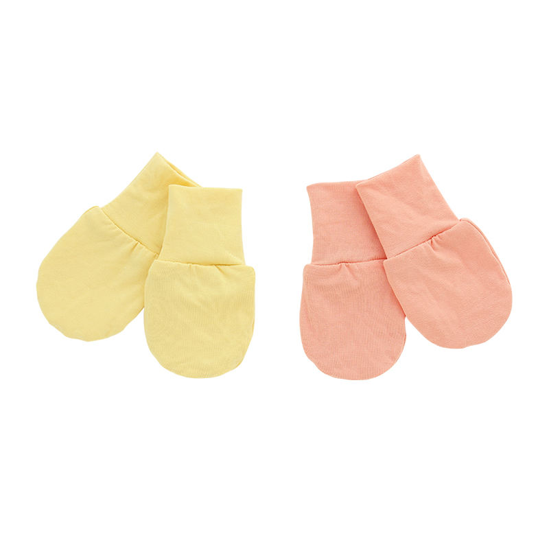 Tissu en bambou imprimé et couleur unie, ensemble de mitaines super douces pour bébé, nouveau-né