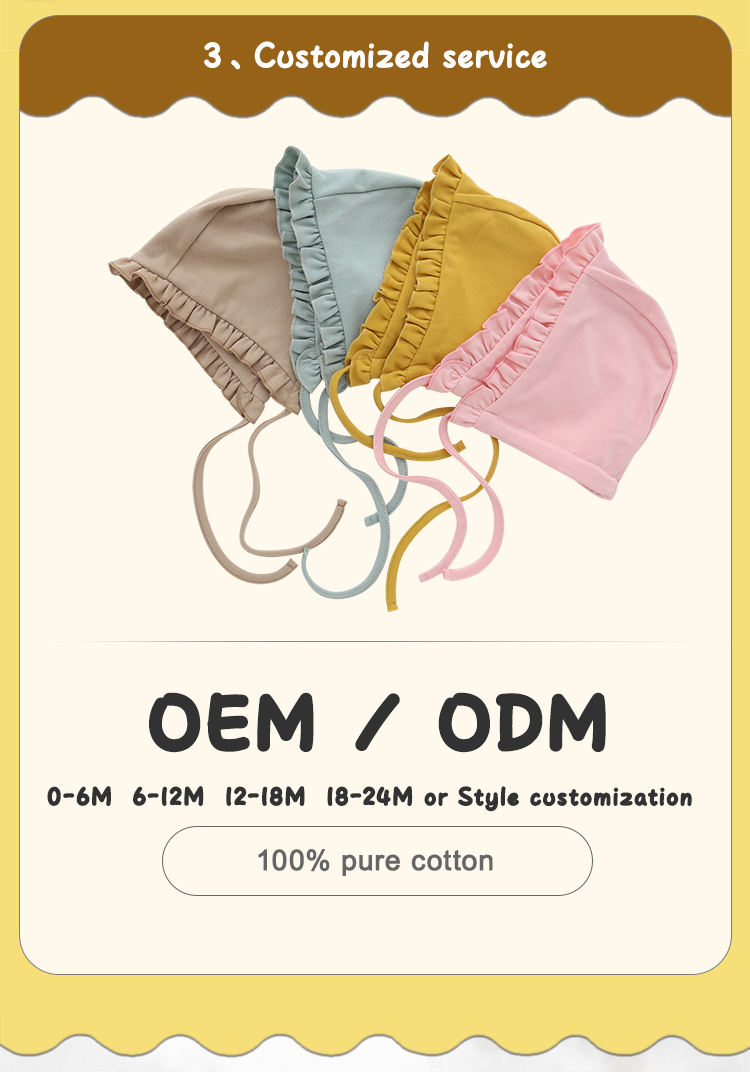 Nouveauté vêtements pour bébé accessoires à volants belle bambou coton unisexe bébé enfants chapeaux enfants Beanie