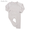 Barboteuse unisexe à manches longues pour bébé, nouvel arrivage, haute qualité, couleur unie, bouton en bambou, personnalisé