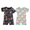 Barboteuse d'été en coton et bambou de Style classique, vêtements pour nourrissons, manches courtes, bretelles, jolis vêtements pour bébés, vente en gros