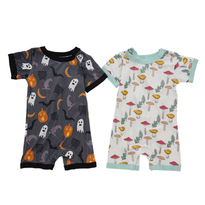 Barboteuse d'été en coton et bambou de Style classique, vêtements pour nourrissons, manches courtes, bretelles, jolis vêtements pour bébés, vente en gros