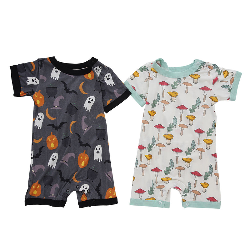 Barboteuse d'été en coton et bambou de Style classique, vêtements pour nourrissons, manches courtes, bretelles, jolis vêtements pour bébés, vente en gros