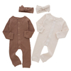 Combinaison à manches longues pour bébé, Style bouton avant, barboteuse en coton tricoté de haute qualité, vêtements unisexes pour enfants