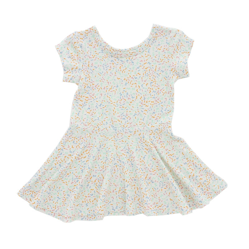 Robe d'été pour bébés filles, col rond, ligne a, vêtements pour enfants, avec conception d'impression personnalisée, vente en gros