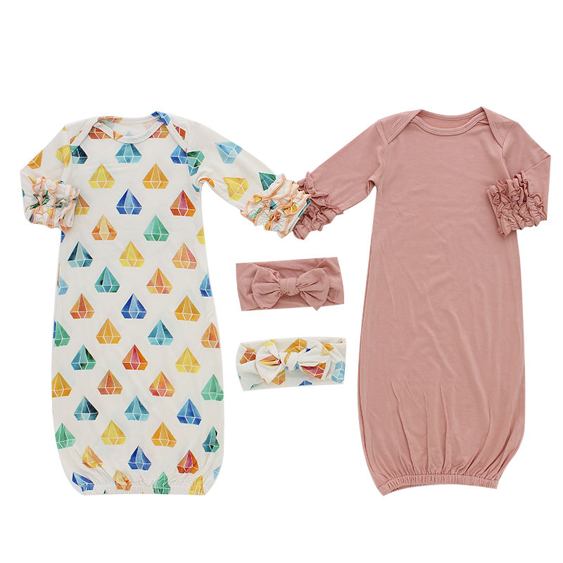 Chemises de nuit pour bébés filles, sac de couchage à manches longues, pyjama de Style col rond avec bandeau, nouvelle collection, offre spéciale