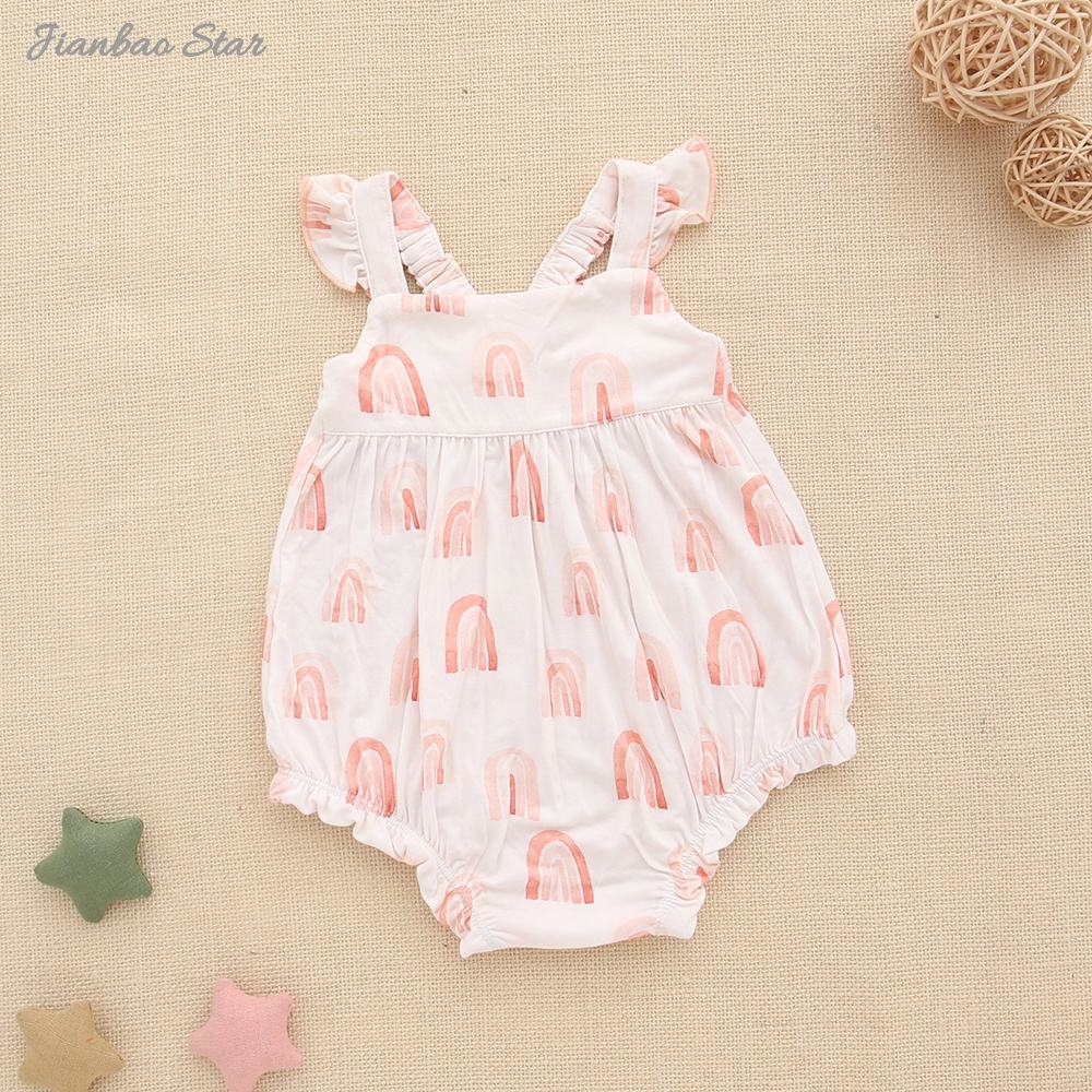 Soutien personnalisation Ins bébé filles bretelles Style bambou coton sans manches meilleure barboteuse d'été de l'usine
