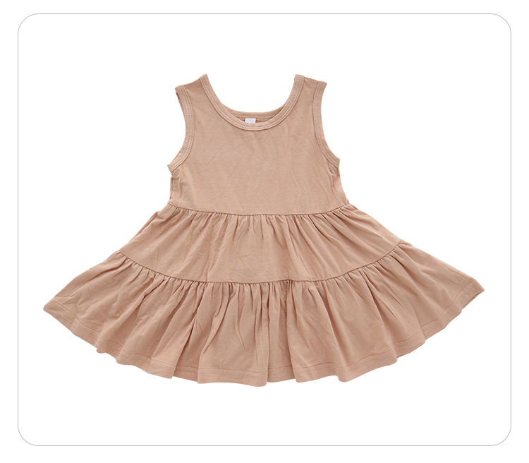 Robe d'été sans manches pour bébé fille, jupe à bretelles en coton et bambou de haute qualité, vêtements doux pour nourrissons, vente en gros