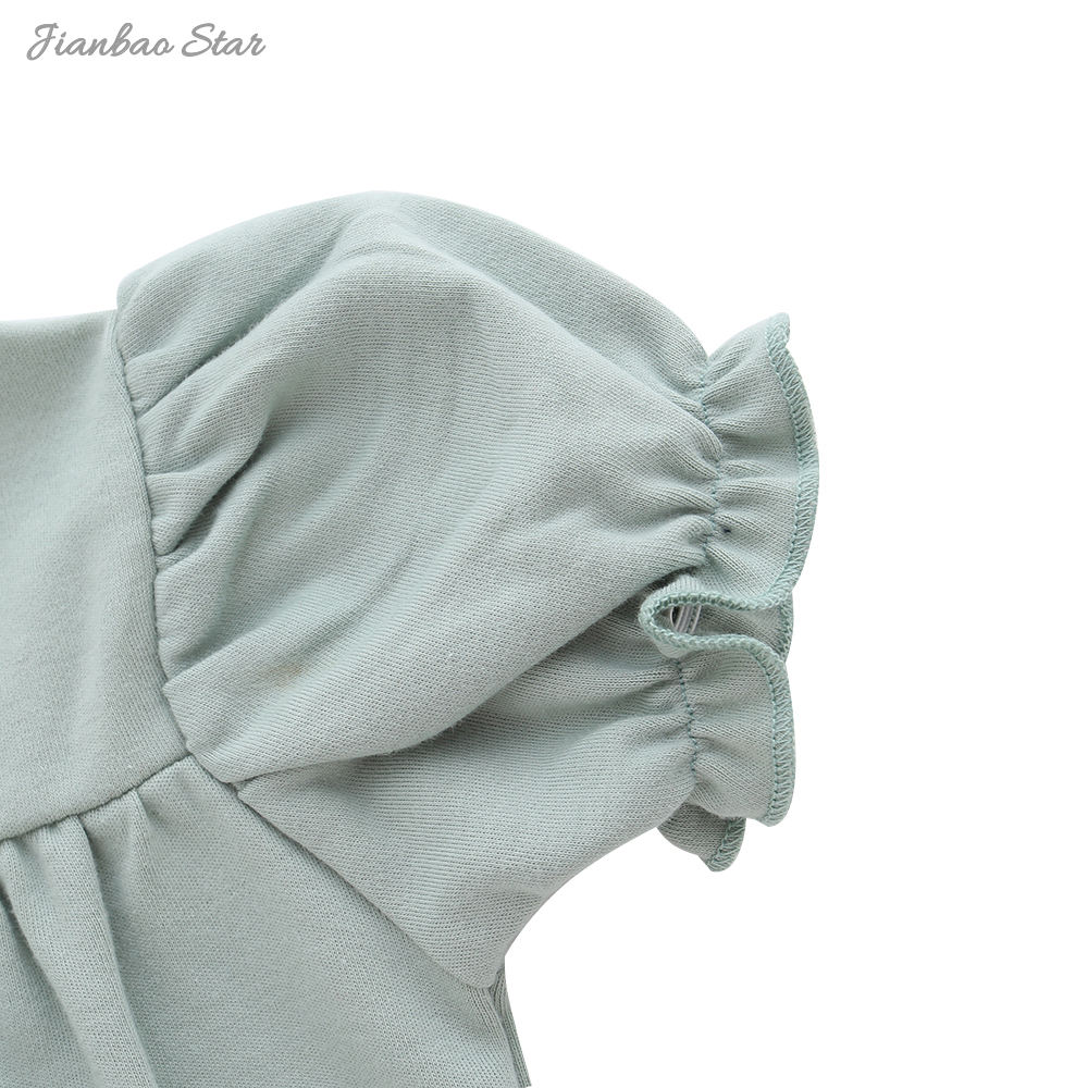 Barboteuse unisexe pour bébé, 100% coton, confortable, boutons de couleur personnalisés, manches courtes, Style d'été, nouvel arrivage d'usine