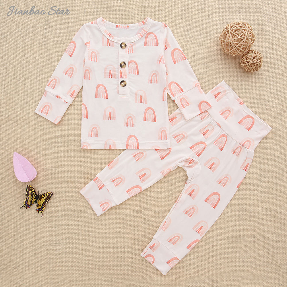 Nouveau gros bébé pyjamas ensemble à manches longues vêtements de nuit bambou Viscose Spandex coton unisexe automne hiver deux pièces vêtements