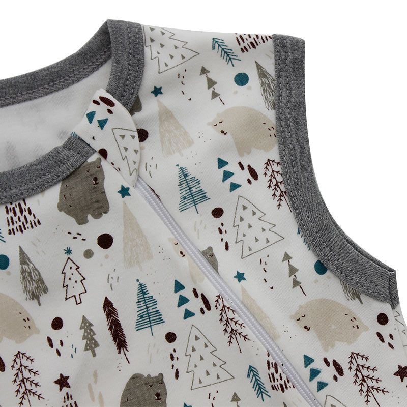 Sac de couchage pour bébé, vente en gros, manches longues, style fermeture éclair, vêtements de nuit pour nouveau-né, vêtements unisexes pour bébés filles et garçons, impression personnalisée