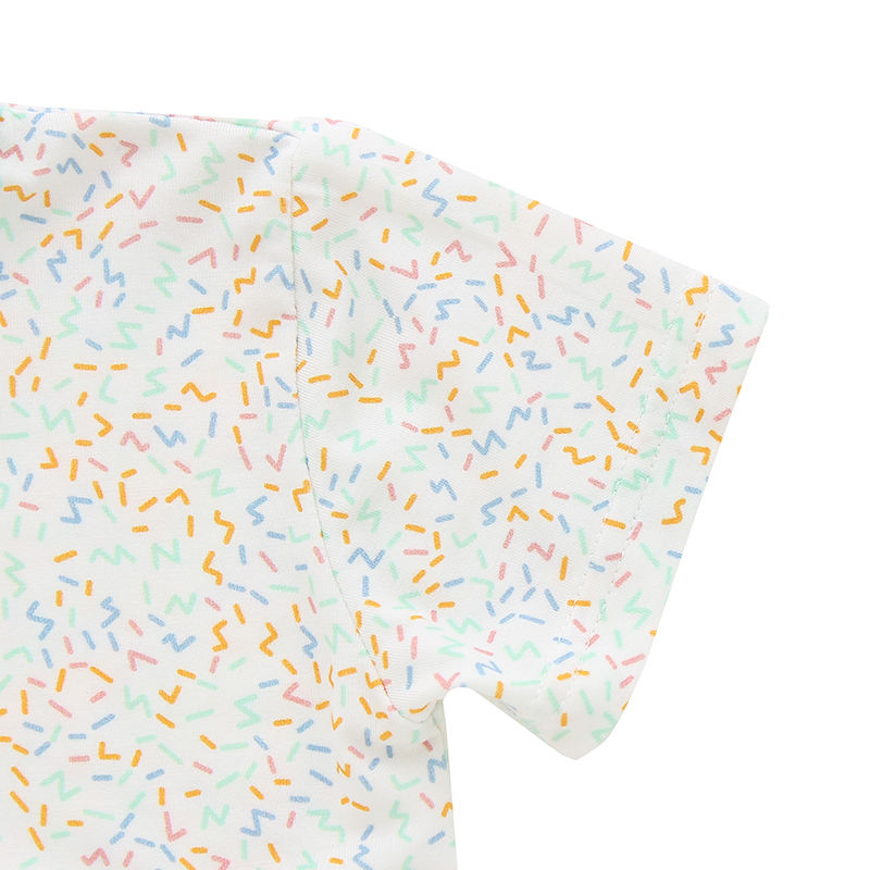 Ensemble deux pièces pour bébés et enfants, haut à manches courtes et pantalon Long, design personnalisé, couleur unie, pyjama pour enfants