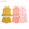 Ensemble haut à bretelles et short à volants pour bébé, vêtements d'été pour filles, en bambou, Spandex, coton, costume pour bébé, nouvelle version