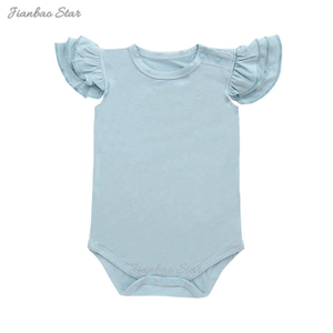 Nouveautés offre spéciale de haute qualité à volants sans manches plus facile à ouvrir les boutons unisexe nouveau-né bébé barboteuses bébé vêtements