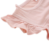 Nouveautés de haute qualité offre spéciale douane couleur unie à volants boutons sans manches belles robes de bébé filles