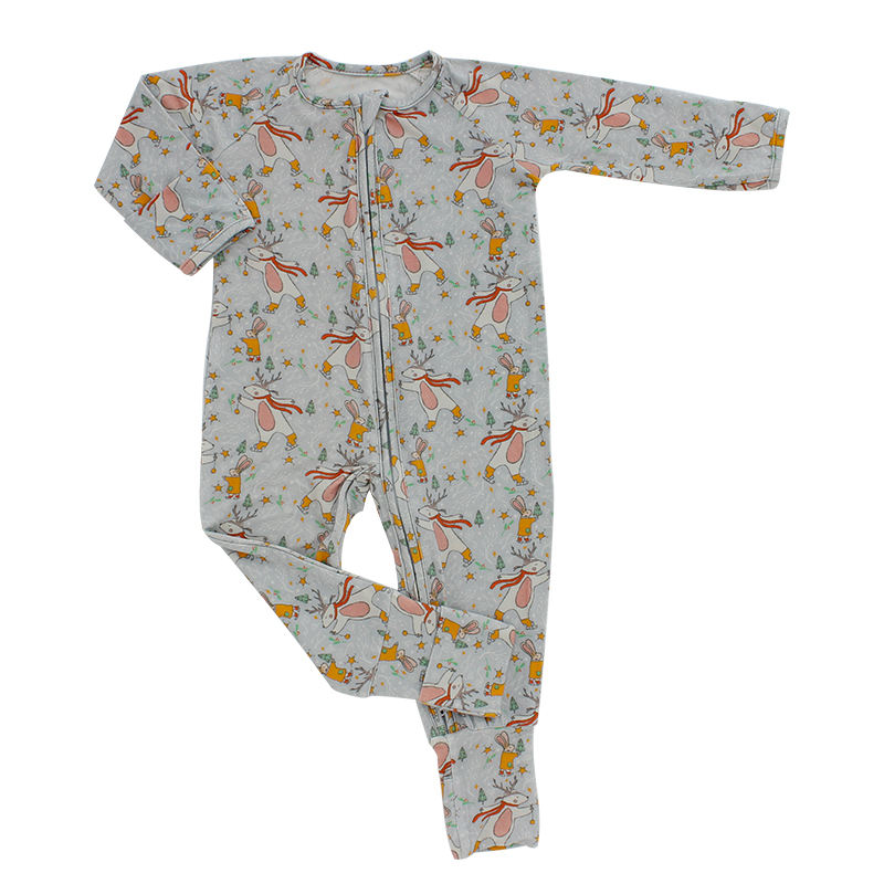 Mode nouveau Design confortable personnalisé 100% coton doux hiver à manches longues nouveau-né bébé barboteuses à fermeture éclair