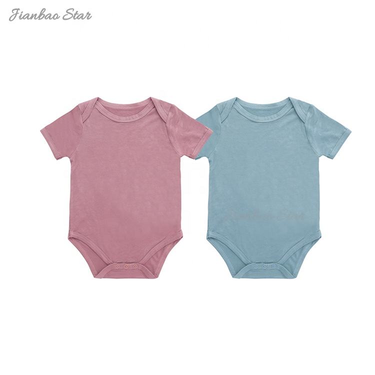 OEM 95% bambou 5% spandex barboteuses à manches courtes vêtements pyjamas de haute qualité en bambou nouveau-né bébé filles garçons vêtements décontracté agréable