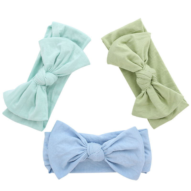 Bandeau pour bébés filles, tissu en bambou de haute qualité, écharpe de tête de couleur unie, décoration faciale de douche OEM, vente en gros