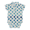 Barboteuse unisexe tricotée en bambou pour bébé, combinaison d'été à manches courtes, col rabattu avec bouton d'ouverture, combinaison pour bébé