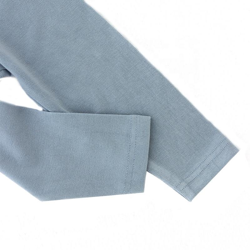 Tenue d'automne tricotée 100% coton pour bébé, hauts à manches courtes et pantalons longs, 2 pièces, couleur unie, ensembles de vêtements unisexes pour bébé