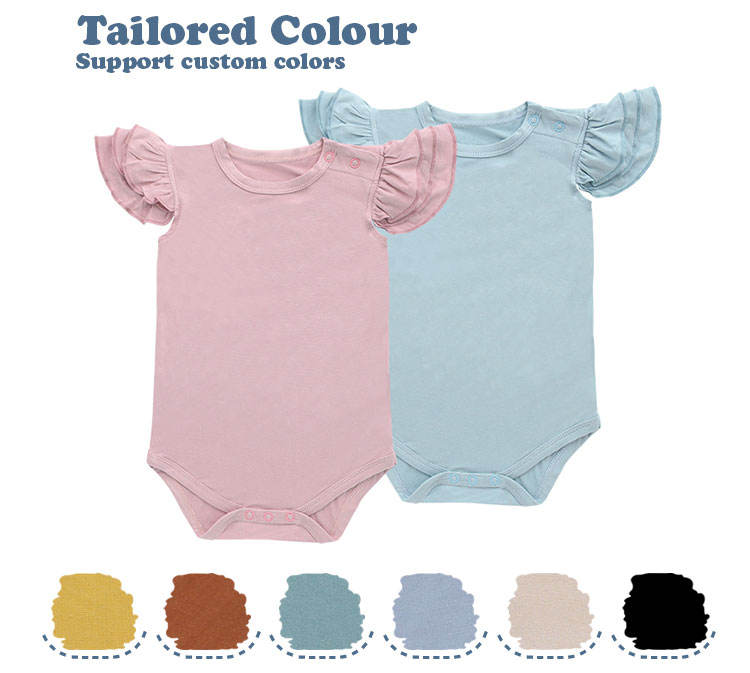 Barboteuse sans manches pour bébé, vente en gros, en bambou, Spandex, coton, vêtements mignons, jolie combinaison pour bébé, Design de couleur unie, vente en gros